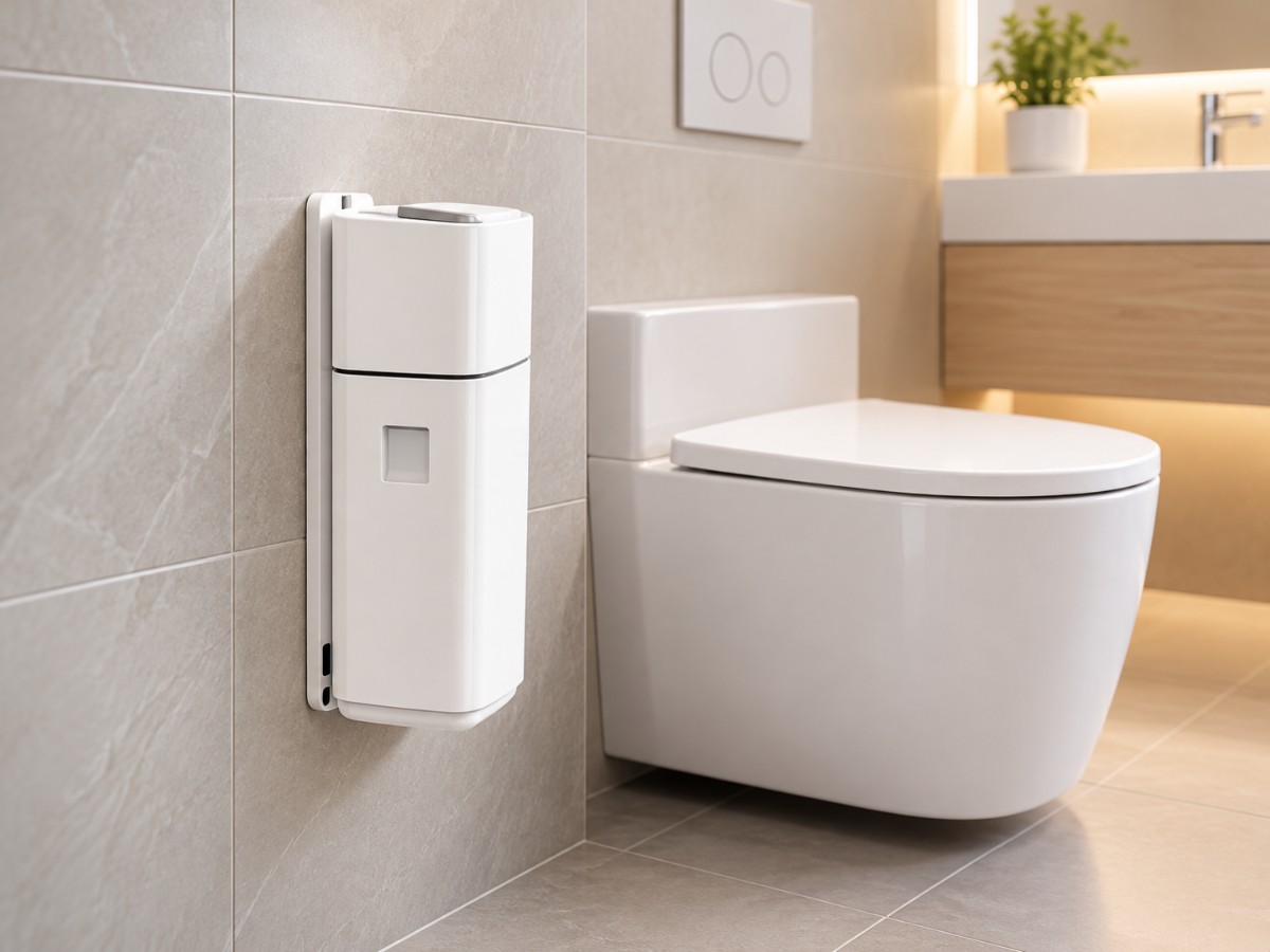 Moderne sanitaire afvalbak in stijlvolle badkamer.png